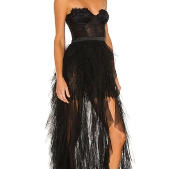 For Love and Lemons REVOLVE Bustier Gown in Black - Picture 1 of 8